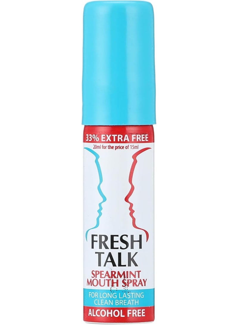 Fresh Talk Mouth Freshener Spray Spearmint - Cool & Refreshing Breath - 20ml - Image 1